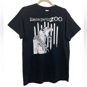 Escape from the Zoo Folk Punk Black Band Tee Shirt Screen Print Medium Gildan